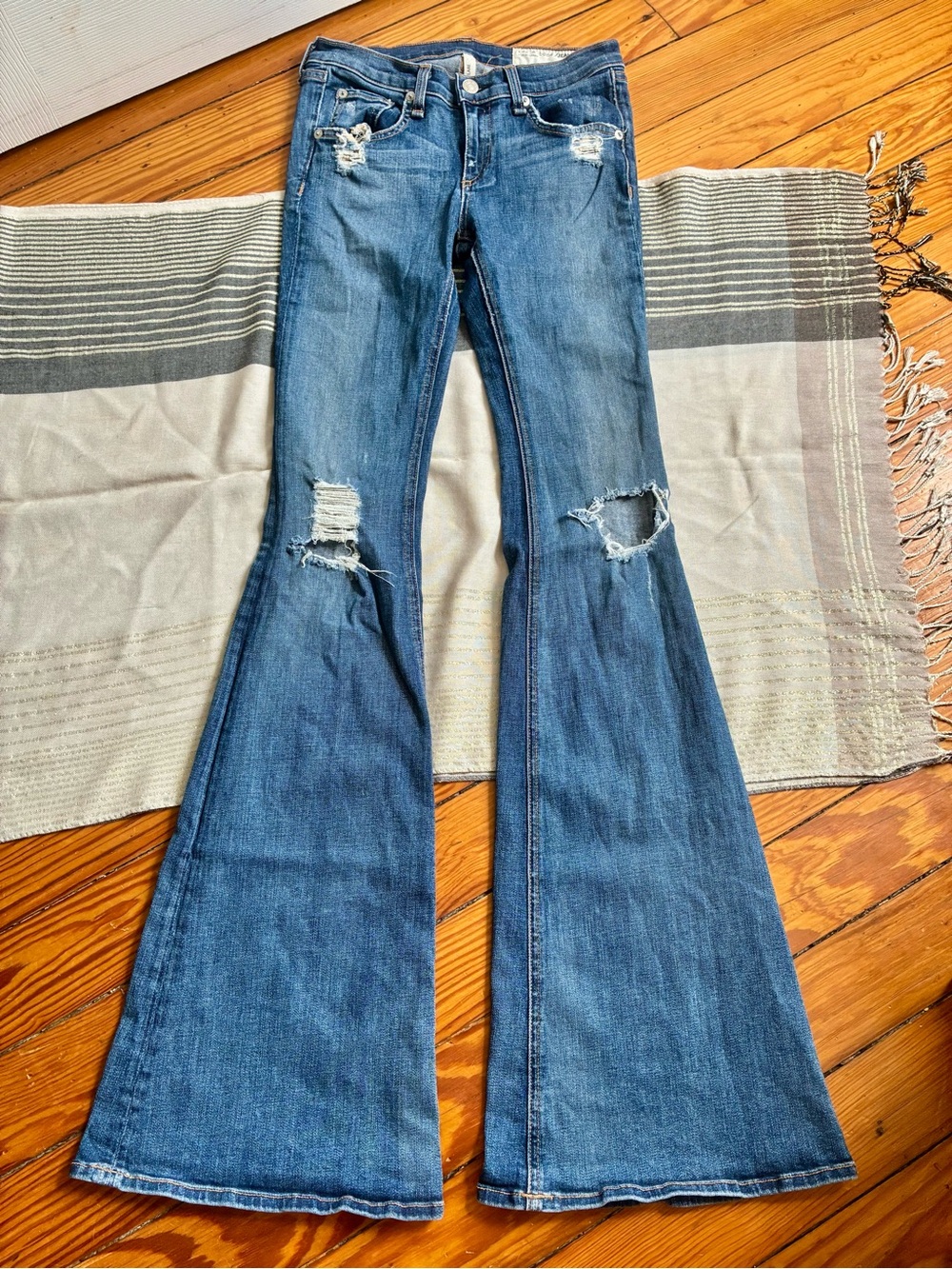 Rag & Bone Elephant Flare Distressed Jeans